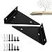 LEZED 2 Piezas Soporte Para Estante Triangular, Estante De Carga Pared, Soportes De Metal Estanteria De Triangular Negro, Con 8 Tornillos, Puede Soportar 8kg, para Dormitorio, Cocina, Baño(80*100mm)