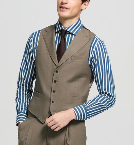 Men's Business Suit Vest Notch Lapel Slim Fit Dress Waistcoat for Wedding Party Dinner2