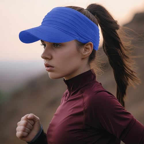 Image of Sports Sun Visor for Men Women UV Protection Lightweight Packable Stretchy Hats for Running, Tennis, Golf