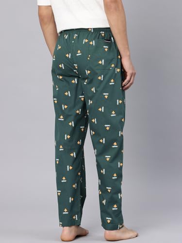 Image of Majestic Man Men's Printed Pure Cotton Lounge Pyjama | Comfort Fit | Elastic Waist with Drawstring | 3 Pockets | Button Closure
