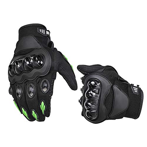Amazon Basics Motorbike Powersports Racing Gloves - X-Large, Green