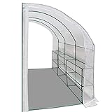 Strong Camel Large Outdoor Lean to Walk-in Wall Greenhouse 10x5x7'H w 3 Tiers/6 Shelves Gardening Wall Mounted Green House with Two Door (White)