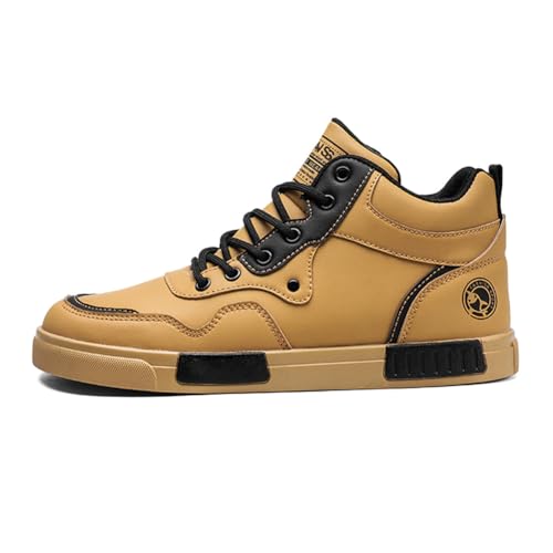 Image of Men's Fashion High Top Chinese Style Skate Sneakers Stylish Comfortable Skateboarding Road Running Walking Shoes