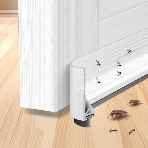 1m Draft Excluder for Doors, Door Brush Strip, Door Seal Strip, Silicone Self-Adhesive Weather Strip with Brush, Gap Filler Noise Blocker, Soundproofing Seal Strip