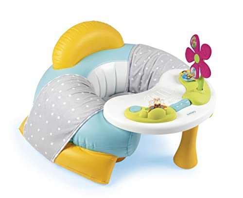 Smoby - Cotoons Cosy Seat - Siège Gonflable + Tablette d'Eveil - Fauteuil pour Bébé dès 6 Mois - Housse Tissu - 110232