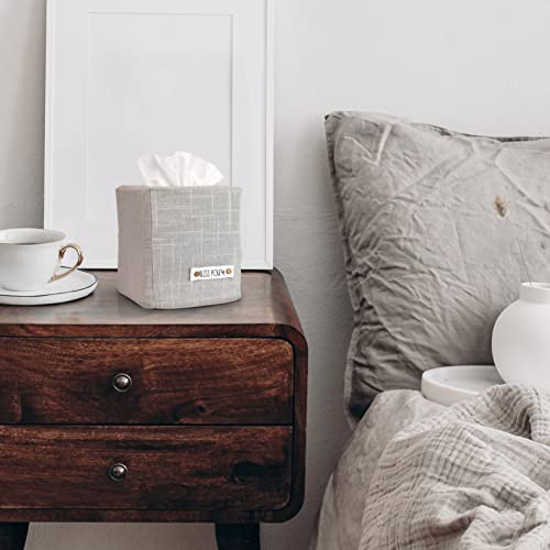 Stylish Tissue Box Cover - This Gray Linen Holder Instantly Covers Your Square Tissue Boxes - The Perfect Cube Cover For Your Bathroom And Home #TOP7