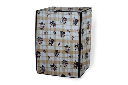 Image of Stylista Waterproof Front Load Washing Machine Cover Compatible for Haier 8 kg, Geometric Pattern Beige