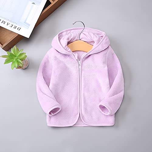 Toddler Girls Bear Ear Hooded Jacket Coat Zip Up Fleece Thicken Warm Winter Outerwear Windproof Solid Color Clothes2