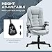 6-Point Massage & Heated Office Chair with Remote, High Back Executive Chair in Cooling Linen, Reclines with Adjustable Armrests for All-Day Comfort, Light Gray