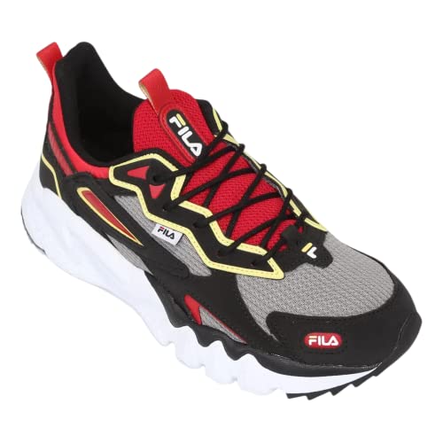 Fila Venture Tracer, Tênis Masculino, Preto/Vermelho/Amarelo, 41