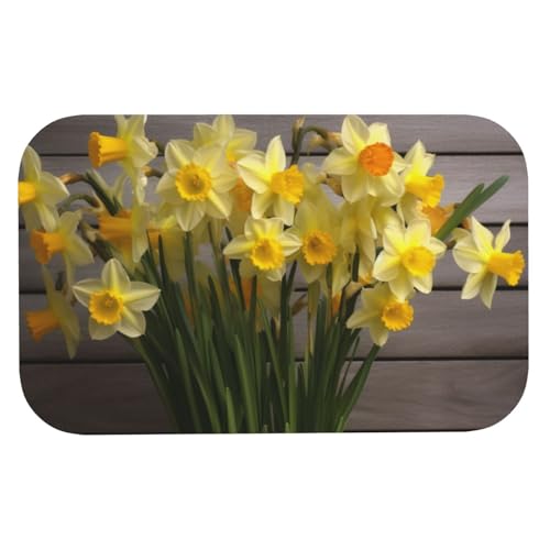 Tapis de bain antidérapant absorbant diatomées grand format imprimé fleurs - 8