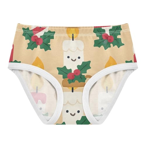 Girls' Briefs Organic Cotton Toddler Underwear for Toddler Girls Christmas Candles Pattern