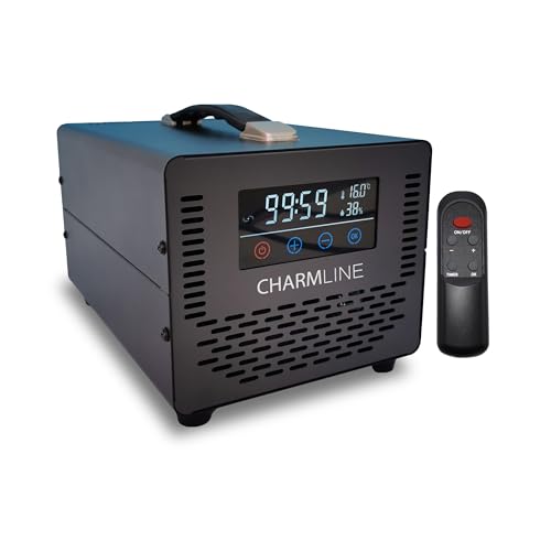 Charmline Smart Ozongenerator 20000mg/h zur Beseitigung von Gerüchen in Zimmern,Autos,Tierbereichen und Kellern, Ozongenerator Auto, Ozongerät Wohnung mit Fernbedienung bis zu 500㎡, Schwarz