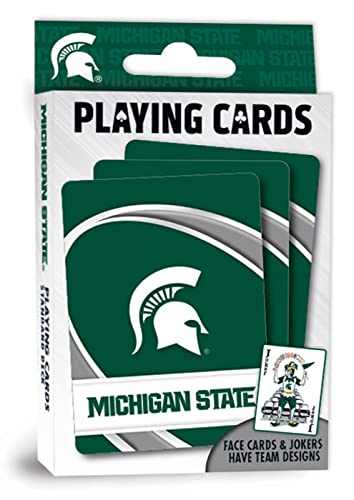 Image of Masterpieces Officially Licensed NCAA Michigan State Spartans Playing Cards - 54 Card Deck for Adults