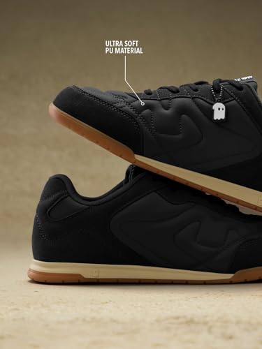 Image of The Souled Store Kanso ZE Zen Edition : Men and Boys Low Top Sneakers with Premium Microfibre Suede and PU Upper and Cushioned Footbed and Brown Gum Outsole and Lace Up Support