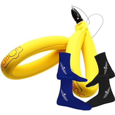 Nordic Flash Camera Floats 2p Yellow Yellow Bundle with Beach Socks 2p S - Black Blue Cover