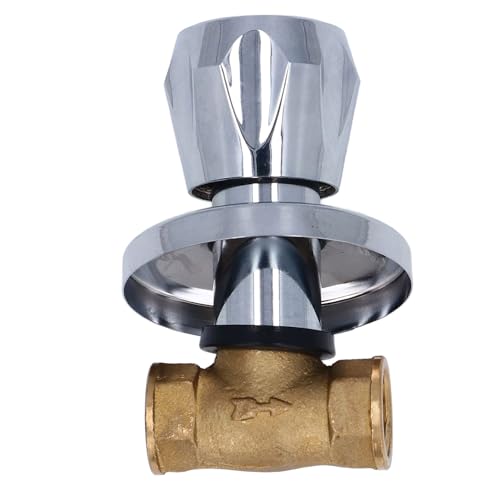 Respicefinem DN15 1/2 Inch Female Thread NPT Concealed Brass Water Valve Flow Control Valve Ideal for Domestic Water System Sturdy Pressure Erosion Long Lasting Durability Easy
