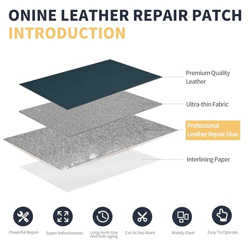 Image of ONine Leather Repair Patch，Leather Repair Tape, 3 x 60 inches Leather Repair Patch for Furniture,Vinyl Repair kit，Leather Couch Patch，for Sofas, Furniture(Turquoise Blue-Litchi Grain)