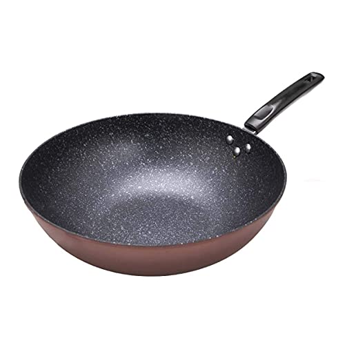 Wok Pan de Hierro Fundido con Mango Ergonómico 30-34 cm