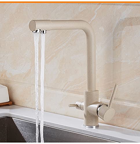 Mitigeur évier cuisine pour bar et ferme robinet eau chaude et froide rétro beige