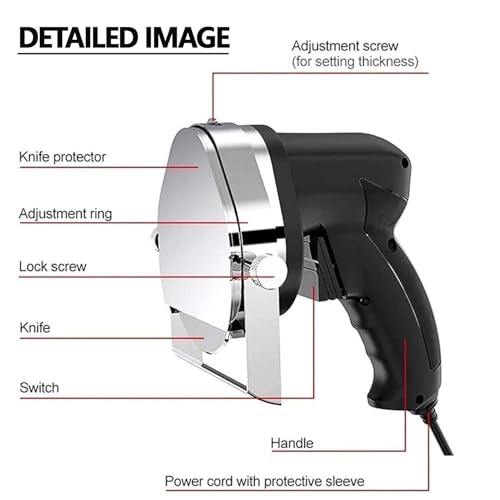 Electric Kebab Knife ，80W Portable Doner Kebab Slicer Max Cutting Thickness 8mm，Slicing Efficiency 60KG/H for Shawarma Machin,Wiretype - Image 5