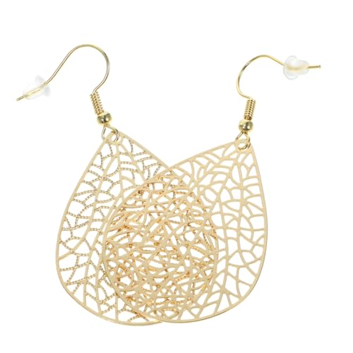 DEARMAMY 1 Par Pendientes en forma de miedoso women aros de oro nariz de oro turquesa Pendientes elegantes Pendientes de cobre pendientes de estilo elegante pendiente para mujer Golden