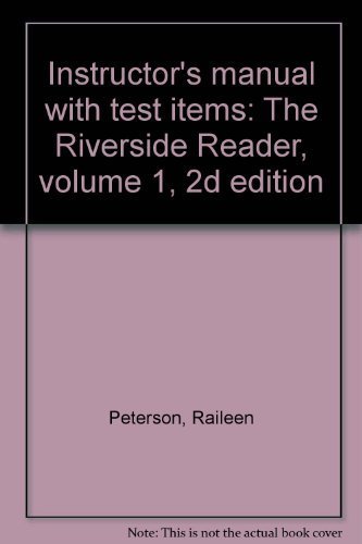 Instructor's manual with test items: The Riverside Reader, volume 1, 2d ...