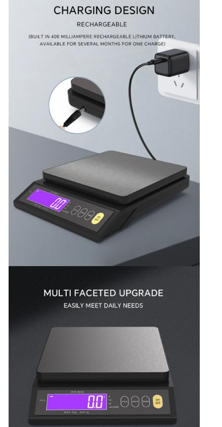 Scale being charged via USB cable