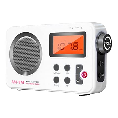 GeKLok AM FM Radio, Shower Radio, Portable Mini Stereo Radio with Earphone Port, LCD Display, Waterproof Wireless Bathroom Music Radio Cover