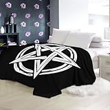 Kuscheldecke Linienstruktur, antikes Pentagramm Flauschig Decke 130 x 200 cm Flauschige Decke Couchdecke Dicke Sofadecke Wohndecke Blanket Mikrofaser Tagesdecke Birthday DekoSchwarz & Weiß