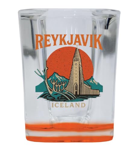 Vaso de shot cuadrado 2 oz base naranja