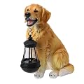 Afirst Solar Dog Statue Garden Decor, Outdoor Statue Decor with Solar Lantern Valentine's Day Gift Lovely Golden Retriever Figurine Patio Lawn Yard Art Ornaments Housewarming Gift