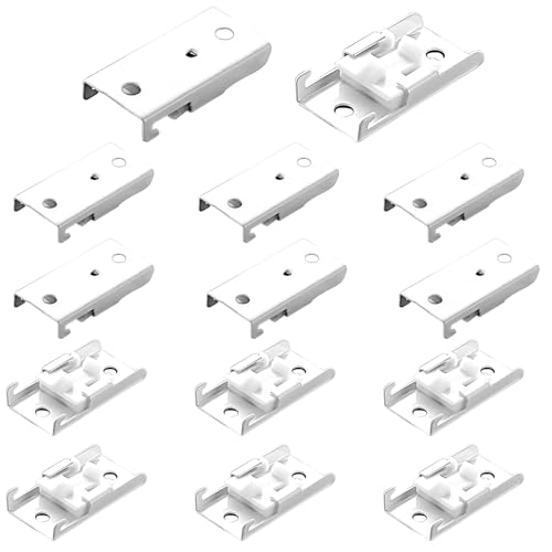 Vorhangschienenhalterungen, weiß, gebogen, Deckenvorhangschiene, Installationszubehör, weiße Deckenhalterungen für flexible Decken, Gardinenschienen oder Schienenmontage, 14 Stück