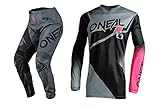 O Neal Racing Oneal Womens Element RW Pink/Gray Pink Jersey Pant Combo (Large/Pant 7/8)