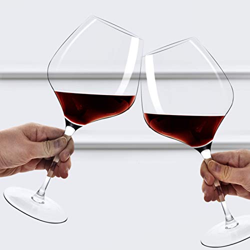 COYMOS Burgundy Wine Glasses 28 Oz, Large Red Wine Glasses Set of 4 - Lead-Free Crystal Clear Glass, Large Wine Glass, Long Stem Wine Glasses for Parties, Housewarming, Anniversaries, Christmas, etc