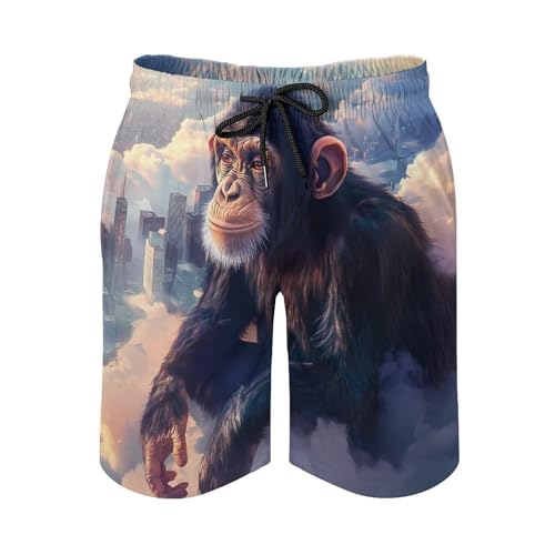 New York City-chimpanzee Mens Swim Trunks Quick Dry Board Shorts Beach Swimwear Bathing Suits2