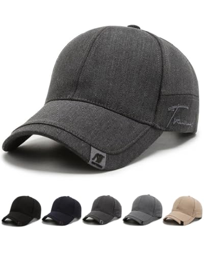 Image of Joligiao Baseball Cap for Men Women Adjustable Cotton Plain Sports Sun Hat Vintage Trucker Caps Unisex Cotton Snapback Casual Baseball Cap(One Size,Dark Grey)