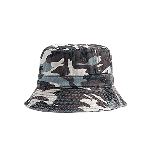 Croogo Men's Camo Bucket Hat Cap Summer Outdoor Boonie Hunting Fishing Safari Bucket Sun Hat Women Visor Boonie Hat,Blue-Gd63 #TOP12
