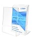 8.5 X 11 Acrylic Sign Holder Slant Back Design Clear Table Single Sheet Portrait Ad Frames for Home, Office, Store, Restaraunt (4)