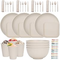 Set di Stoviglie in Plastica Infrangibile da 40 Pezzi