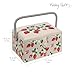Hobby Gift Medium Sewing Box Craft Storage Box with Handle Internal Accessories Tray Pin Cushion and Pocket for Sewing Knitting and Hobby Supplies