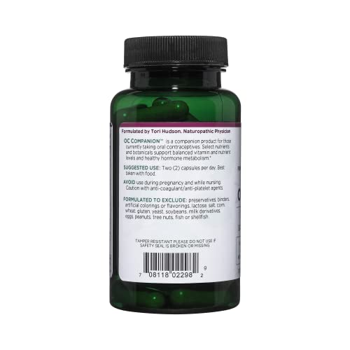 Vitanica OC Companion, Oral Contraceptive Support, Vegan, Non-GMO, 60 Capsules - Thumbnail 3