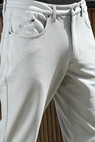 Image of ONE SKY Premium Men's Flexi Waist Casual Pants Cotton Blend Stretchable Chinos | Slim Fit Stylish Office Fashion Trousers for Office, Party | Men Formal Pant
