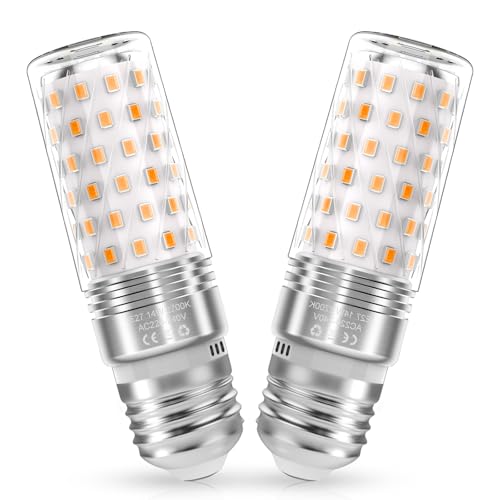 Liyade E27 bombilla LED 14W lámpara, blanco cálido 2700K 1400LM bombilla de luz reemplaza 140W bombilla halógena, E27 Corncob pequeña de vela, no regulable, AC 220-240V, 2 Pack