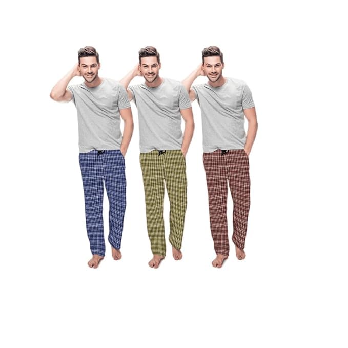 Men Cotton Pajama Set Pack of 3 – Soft & Breathable Nightwear for Men | Full Sleeve Top and Pajama Bottom Set | Comfortable Sleepwear & Loungewear for All Seasons-picture-44