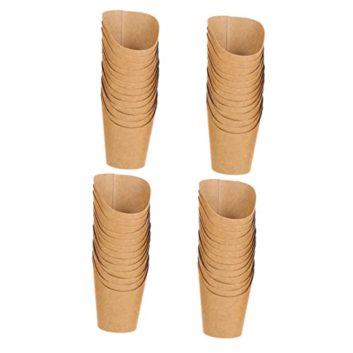 Beaupretty 50 Pcs Taza de Helado Cajas de Palomitas de Papel de gofres Papas Fritas sosteniendo Tazas Chocolate Taza Copa Chocolate Titular de la merienda Cajas de bocadillos para Llevar Mini