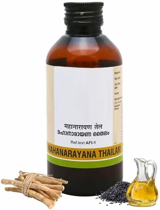Mahanarayana Thailam | Ayurvedic Body Massage Oil for Full Body Relaxation, Joint Mobility & Muscle Relief | 58-Herb Til Oil Infusion for Massage - 200ML