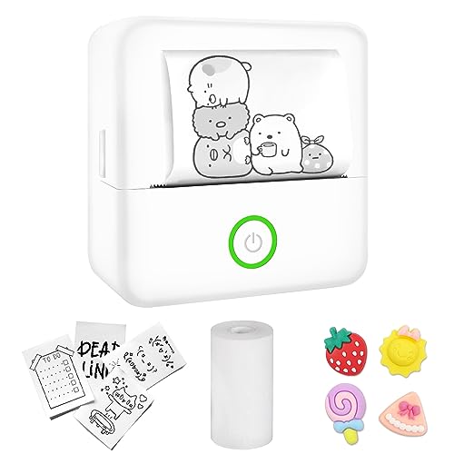 Xohny Mini Sticker Printer, Pocket Inkless Thermal Printer, Bluetooth Wireless Connection Portable Sticker Maker for Learning, Note, Journal, DIY, Work and Photo, Compatible with iOS & Android Phones