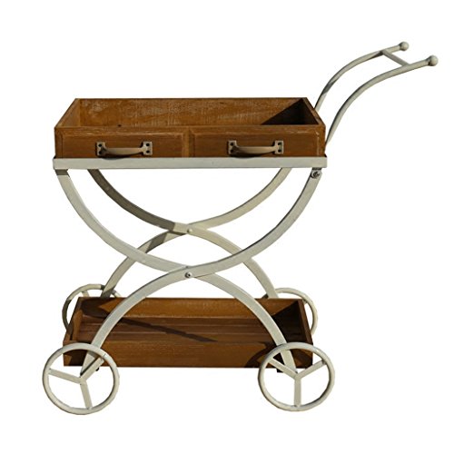 INTER FAST Nordic Minimalist Retro Solid Wood Tray Iron Flower Shelf Rack Japanese Garden Storage Display Float cart Flower Stand