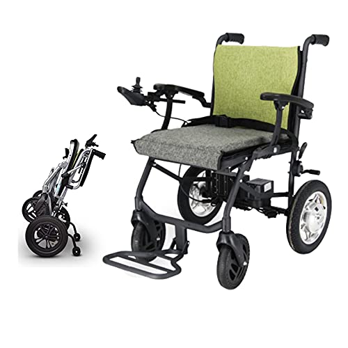 Silla de ruedas eléctrica, ligera y plegable, con control dual se puede abrir en 1 segundo, resistente a la intemperie, súper ligera, plegable, resistente, motorizada, potente